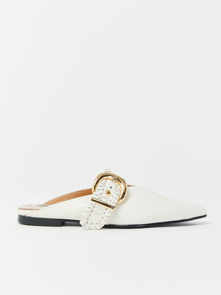 Turnover Strap Slippers - White by Reike Nen