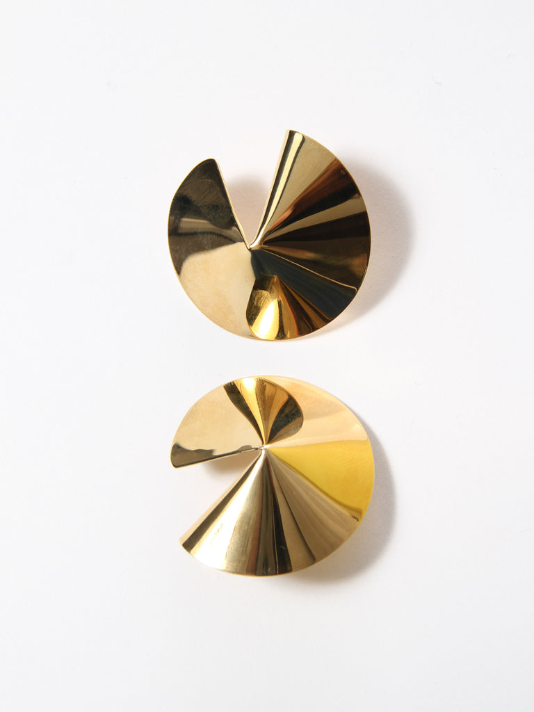 Mini Fortune Cookie Earrings - Gold by Gaviria