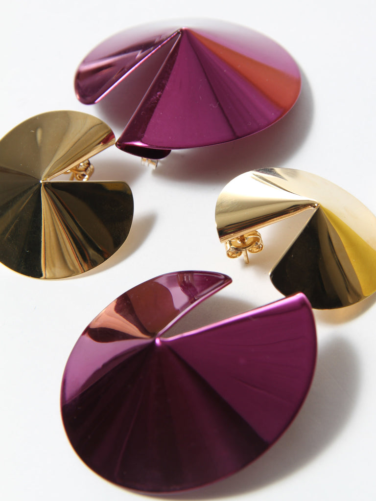 Mini Fortune Cookie Earrings - Gold by Gaviria