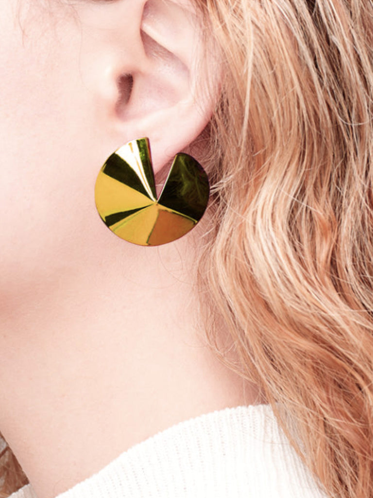 Mini Fortune Cookie Earrings - Gold by Gaviria