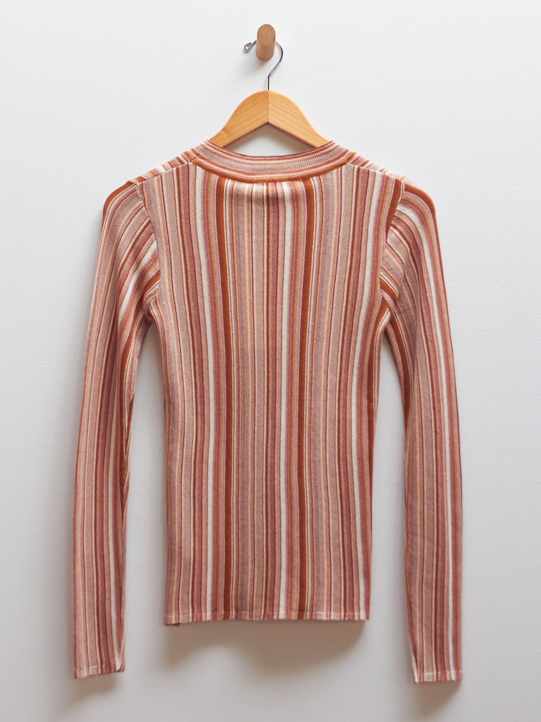 Vala Stripe Top - Faded Terracotta by Rodebjer