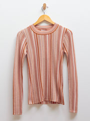 Vala Stripe Top - Faded Terracotta