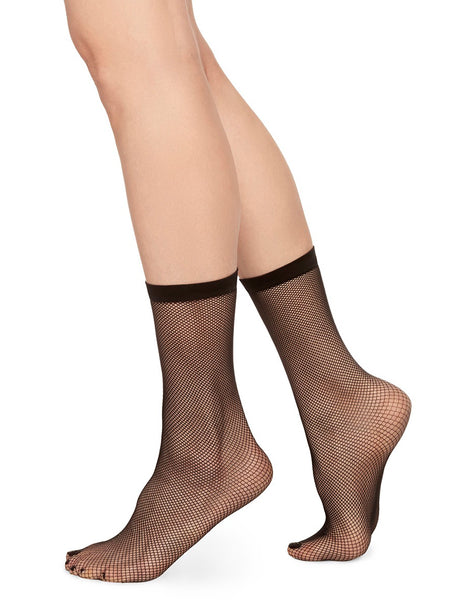 Liv Net Ankle Sock - Black by Swedish Stockings