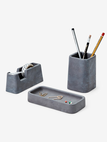 Concrete Desk Set (Charcoal) by Areaware